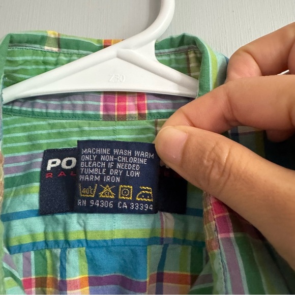 Polo Sport Ralph Lauren Green Plaid Sleeveless Button Down Shirt Size 6 - Picture 4 of 11